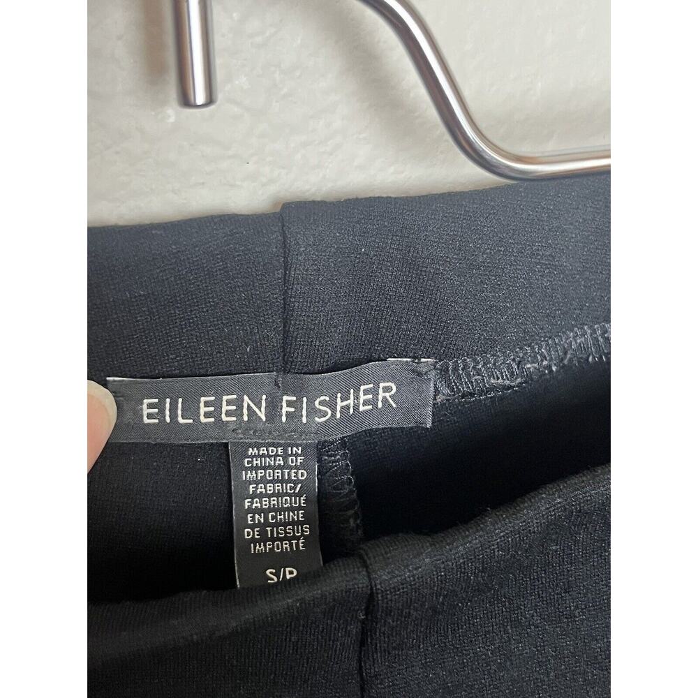 EILEEN FISHER Women’s Sz S/P Black Ponte Ankle Zip Hem Slim Stretch Pants - Picture 3 of 7